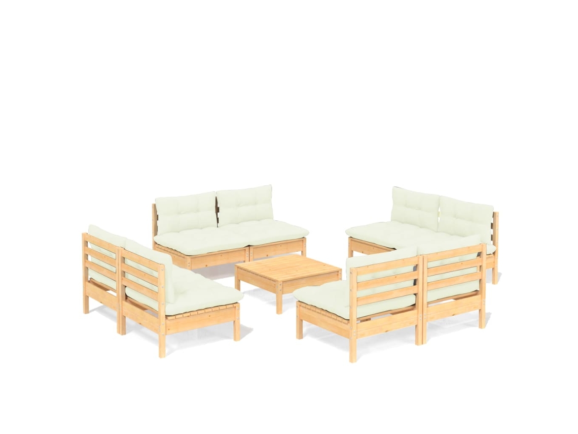 Garden Lounge Set, Garden Lounge Sets Vidaxl Creme Madeira De Pinho (n/a)