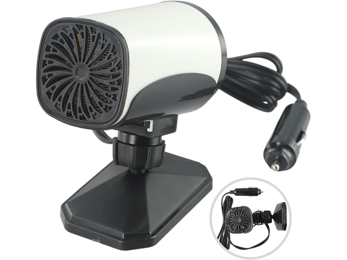 Ventilador Aquecedor Portátil Para Carro De 150 W E 12 V Com Base