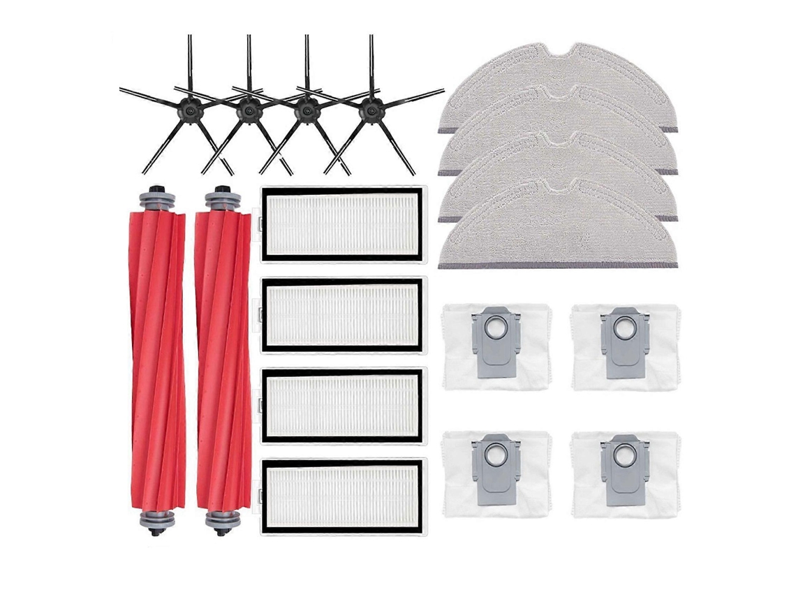 Peças de Reposição para o Aspirador Robô Max Max+ T8: Escova Principal, Escova Lateral, Filtro Hepa, Pano de Limpeza e Saco de Pó BRILVIBERA (preto)