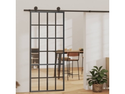 Vidaxl Porta Deslizante Em Vidro Esg E Alumínio 90x205 Cm Preto