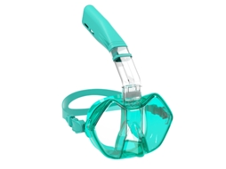 Conjunto de máscara de snorkel anti-embaçante Czhhmart com tubo seco removível, design E, anti-vazamento, tamanho G, verde.