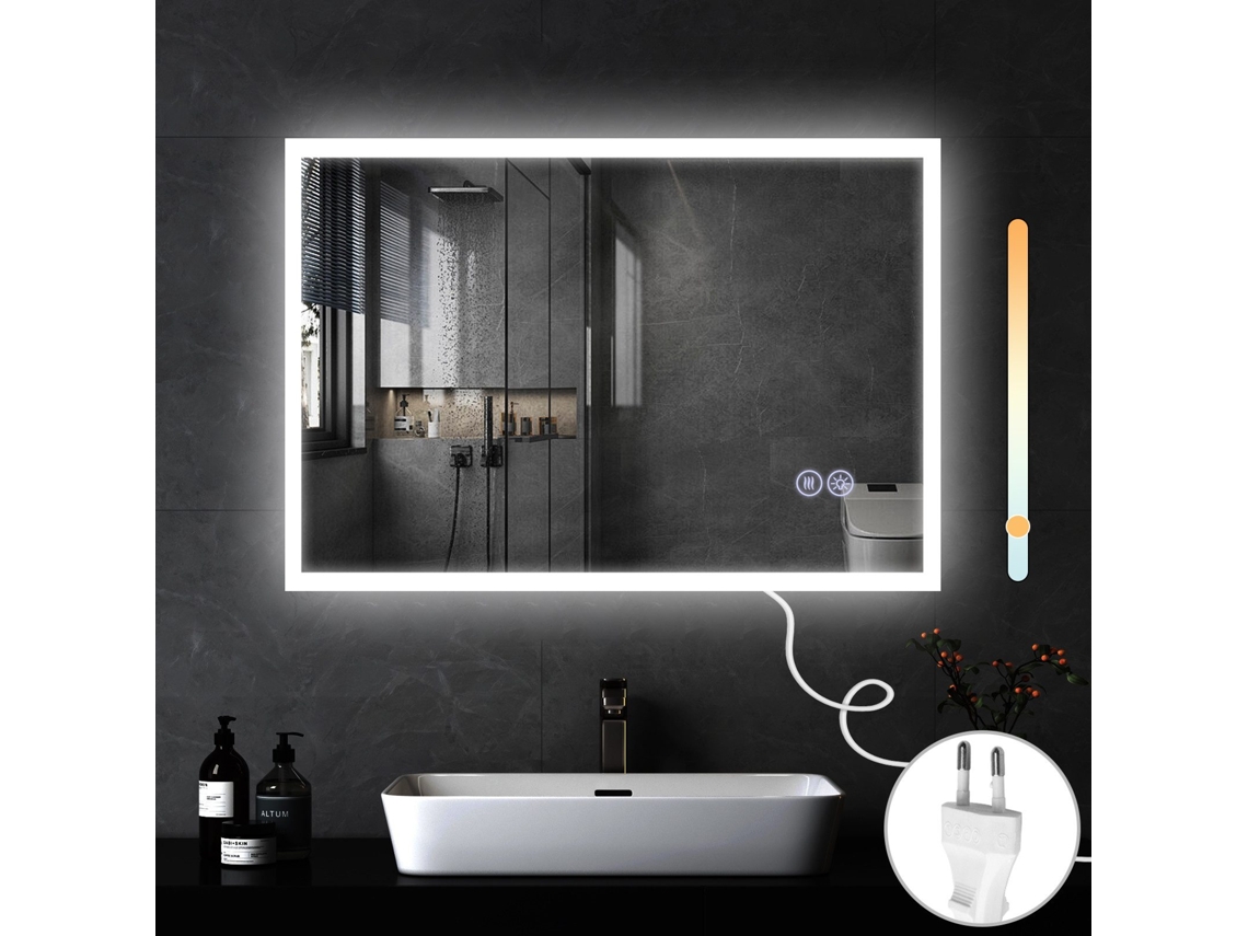 Espelho Led Nttlife Com Luz E Ecrã Táctil 100x60cm Nettlife