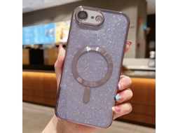 Capa De Tpu Para Iphone 17e - Glitter - Acabamento Eletroplástico - Magsafe