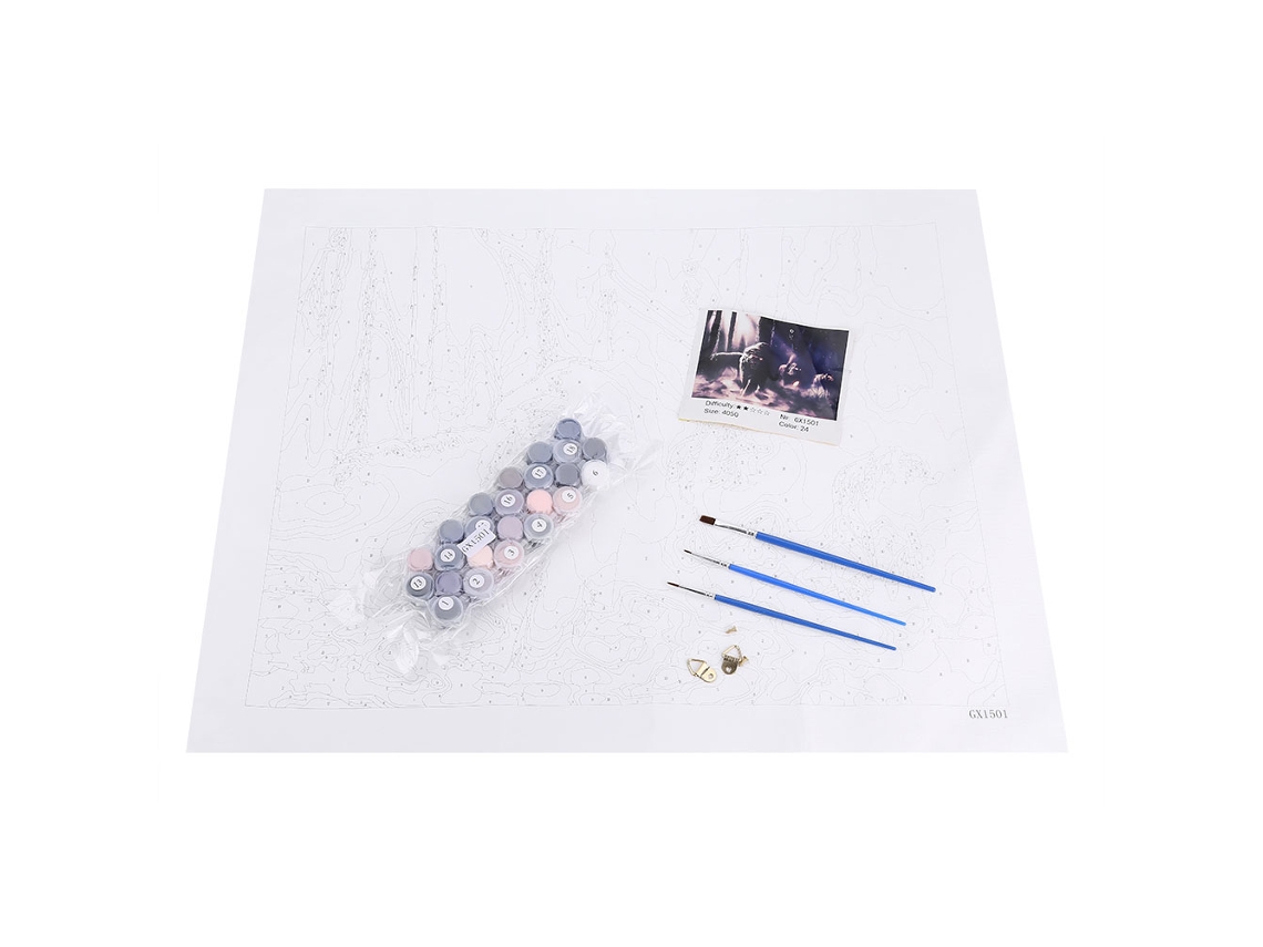 Pintura DIY de leões e tigres coloridos, moderna, pintada à mão, presente para crianças.