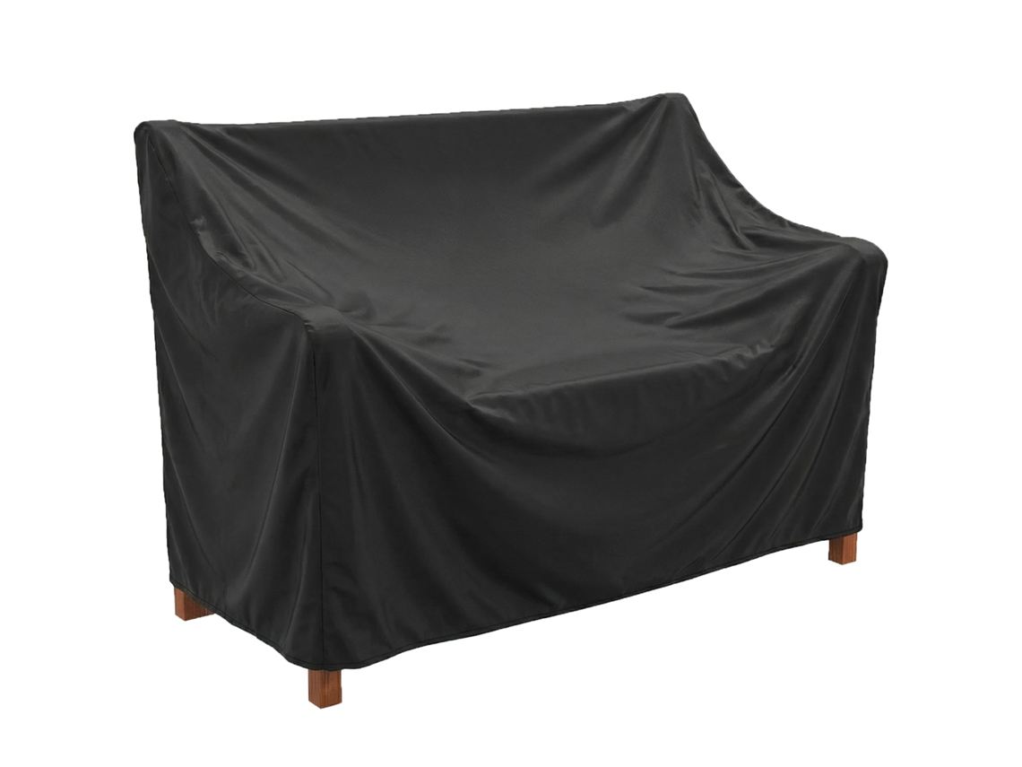 Banco De Claro Jardim Madeira, Externo 2 Lugares Com Cobertura Impermeável, Encosto Ergonômico 125x62x90 Cm Marrom
