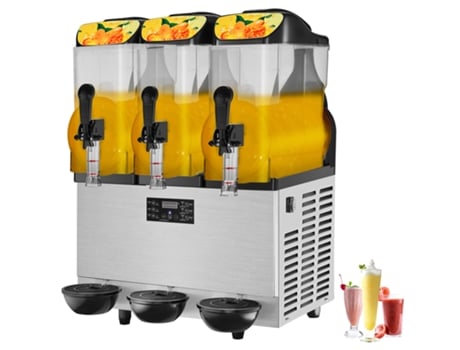 Máquina Comercial De Lama Succebuy 3 X 12l Tigela Tripla 3,2 Galões 72 Copos Saída 220v 1300w Máquina De Smoothie Margarita De Aço Inoxidável