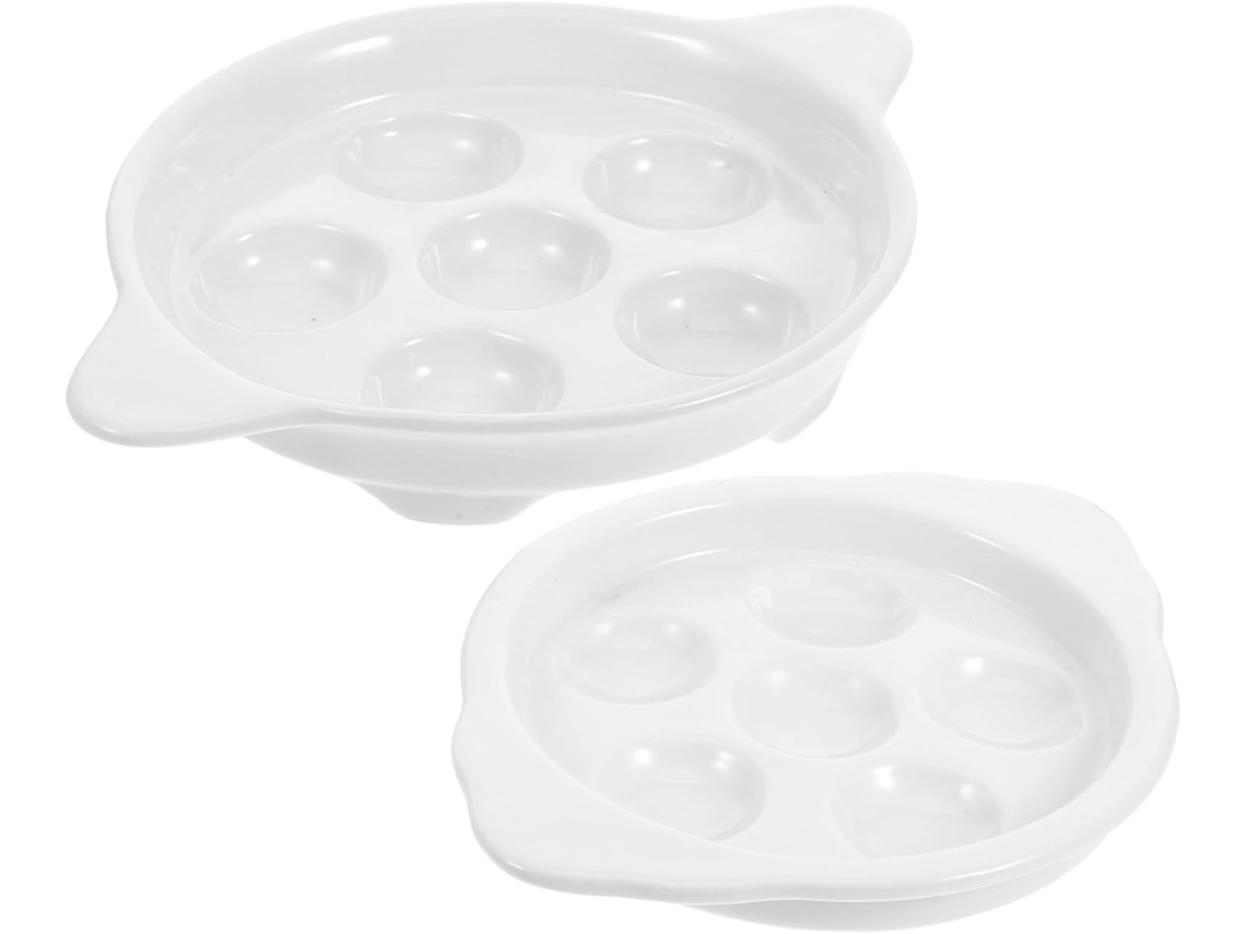 2 Pratos de Cerâmica em Formato Caracol, Assadeira Resistente Ao Calor com 6 Orifícios e CHABERLU