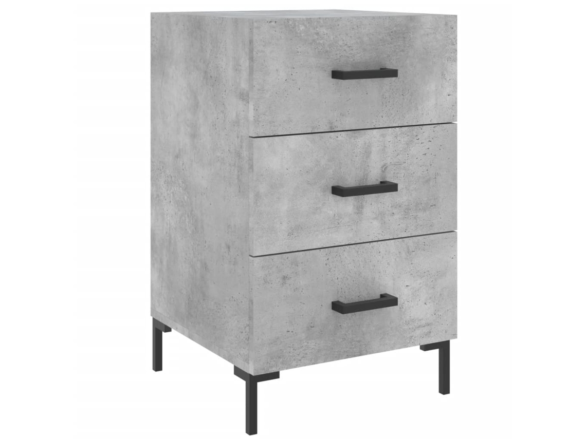 Bedside Cabinet, Bedside Cabinets Vidaxl Cinzeto Madeira Processada (n/a)