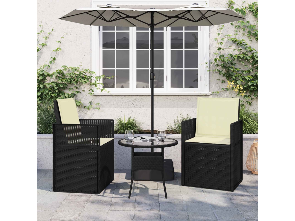 Vidaxl Almofadas De Assento E Costas 2 Pcs Creme 47 X 45 X 2 Cm