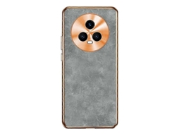 Capa Para Celular Honor Magic5 Em Pele De Cordeiro Com Revestimento Eletrolítico