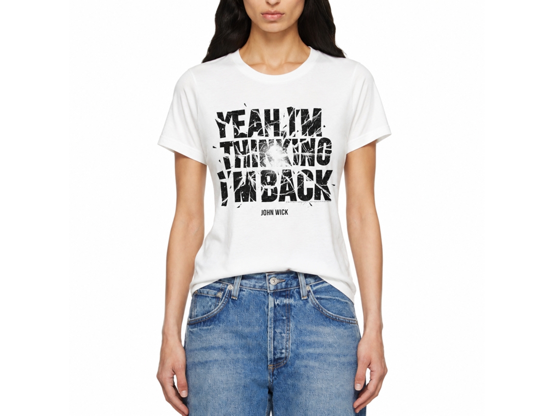 Rockinstone John Wick Explosive Text White Adult T-shirt Size:l