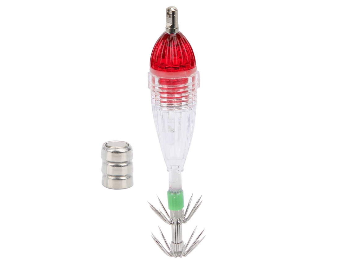 Lure Led Peixe Squid Luz Vermelha Anzol