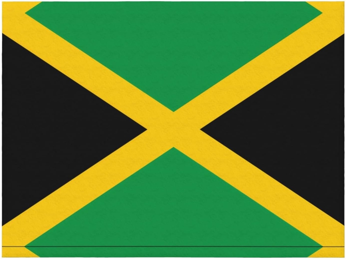 Manta de Flanela Ultramacia Phayah com Estampa da Bandeira Jamaica Ideal para Sofá Cama Sala Estar Escritório