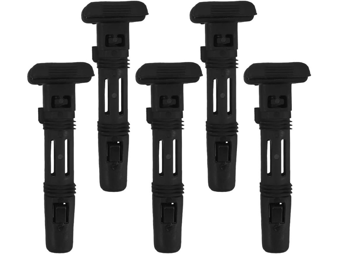 Inserções Para Encosto De Cabeça De Assento, Guias Quadradas Confiáveis, 5 Peças, Plástico Preto, Diâmetro Do Furo De 10 Mm
