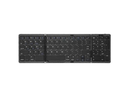 Teclado Dobrável Bluetooth com teclado numérico em prata e preto TAISHENGDA