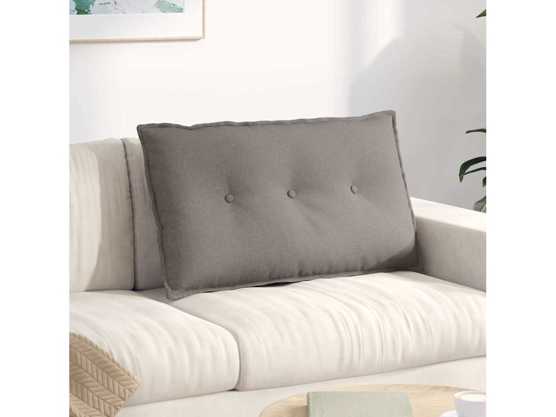 Vidaxl Travesseiro Para Costas Cinzento-acastanhado 80 X 19 X 50 Cm