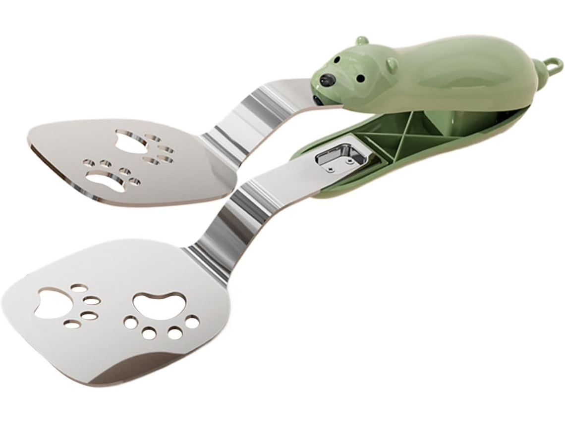 Pinça De Cozinha Com Design Ursinho Fofo, 1 Peça, Pinça Para Alimentos, Vira Bife, Cabo Ergonômico, Para Churrascos Ao