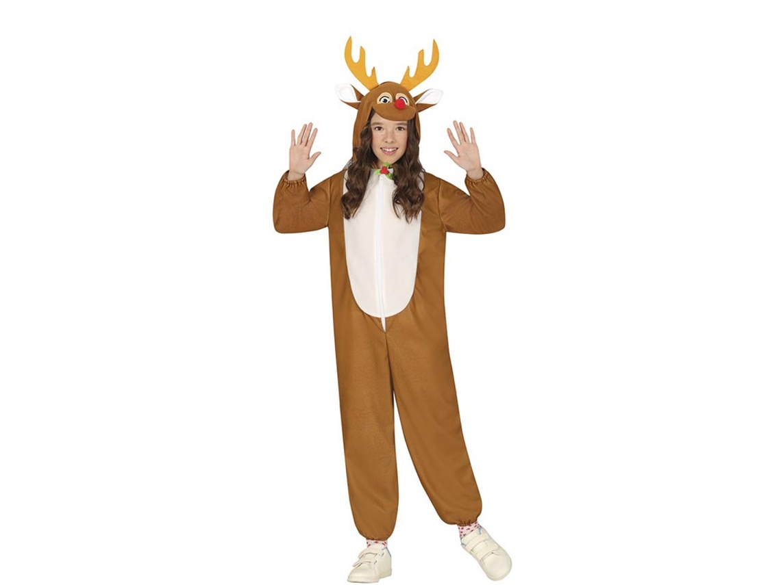 Fato de Rena ou Pijama com capuz e chifres para criança