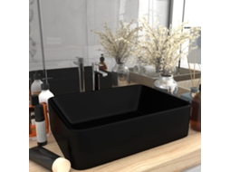 Vidaxl Lavatório Luxuoso 41x30x12 Cm Cerâmica Preto Mate