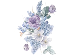 Adesivos De Parede Com Flores Roxas Para Decoração De Casa, Sala De Estar E Quarto. Efeito Aquarela, Autoadesivos.