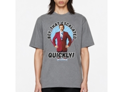 Rockinstone Anchorman Movie Escalated Quickly Heather Graphite Adult T-shirt Size:s