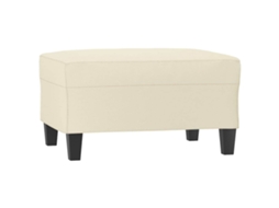 Conjunto 1 Banco Para Os Pés Vidaxl Creme Couro Sintético (70 X 55 X 41 Cm)