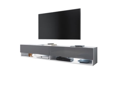 Móvel de TV TV SELSEY Wander Branco, Cinzento (180 x 30 x 32.5)