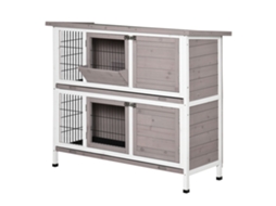 Coelheira Exterior 2 Níveis S/MARCA, 122x50x101cm, Areia, com Teto com Abertura, Comedouro, Rampa