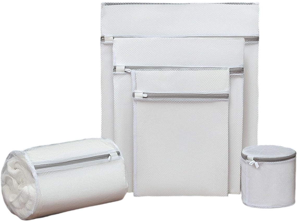 Conjunto De Sacos De Lavanderia Resistentes Em Poliéster Com Malha