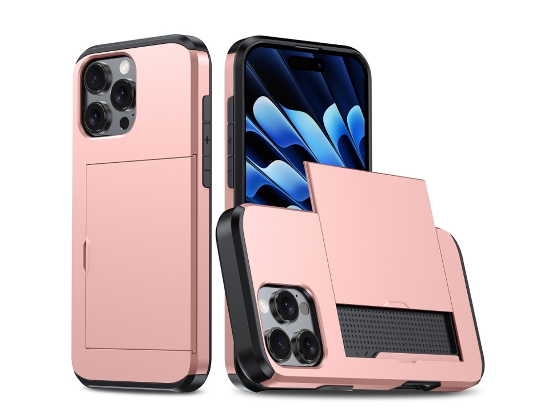 Capa Protetora À Prova De Choque Para Iphone 16 Pro Max - Compartimento Para Cartão