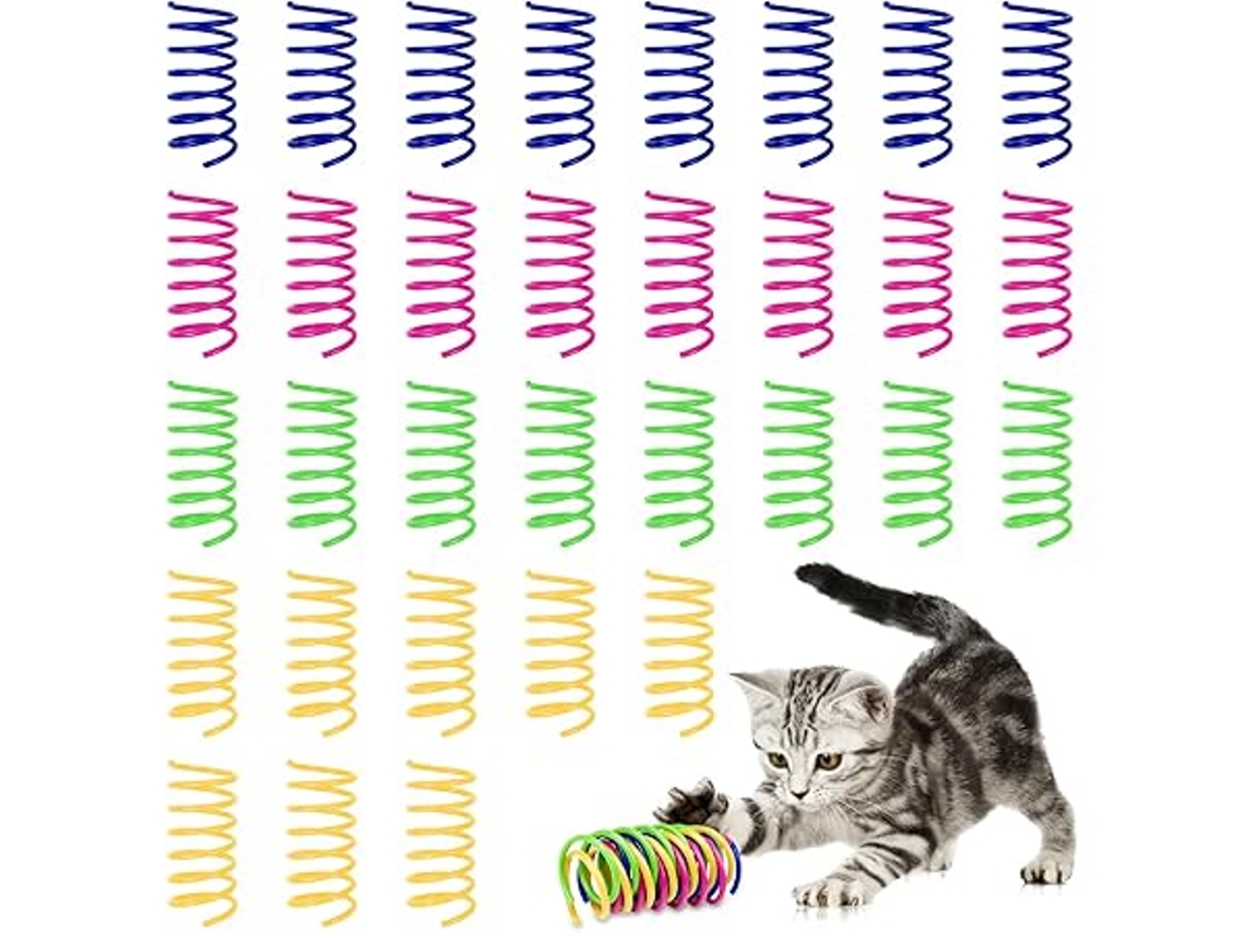 Conjunto de 32 Peças Brinquedos para Gatos com Mola, Coloridos Animais de Estimação, Ideal para Crianças, Educativo, Durável STELASPLEN