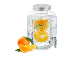 Dispensador De Bebidas Relaxdays Com Encaixe, Torneira E Tampa, 4l, Vidro, Dispensador De Bebidas, Transparente