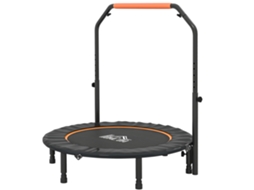 Mini fitness trampolim Ø114cm, dobrável, com halteres ajustáveis, laranja e preto