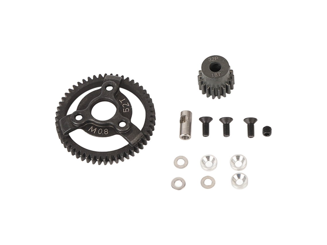 Conjunto De Engrenagens De Aço 32p 52t E 18t Para Carro Rc Traxxas Slash 2wd 1/10