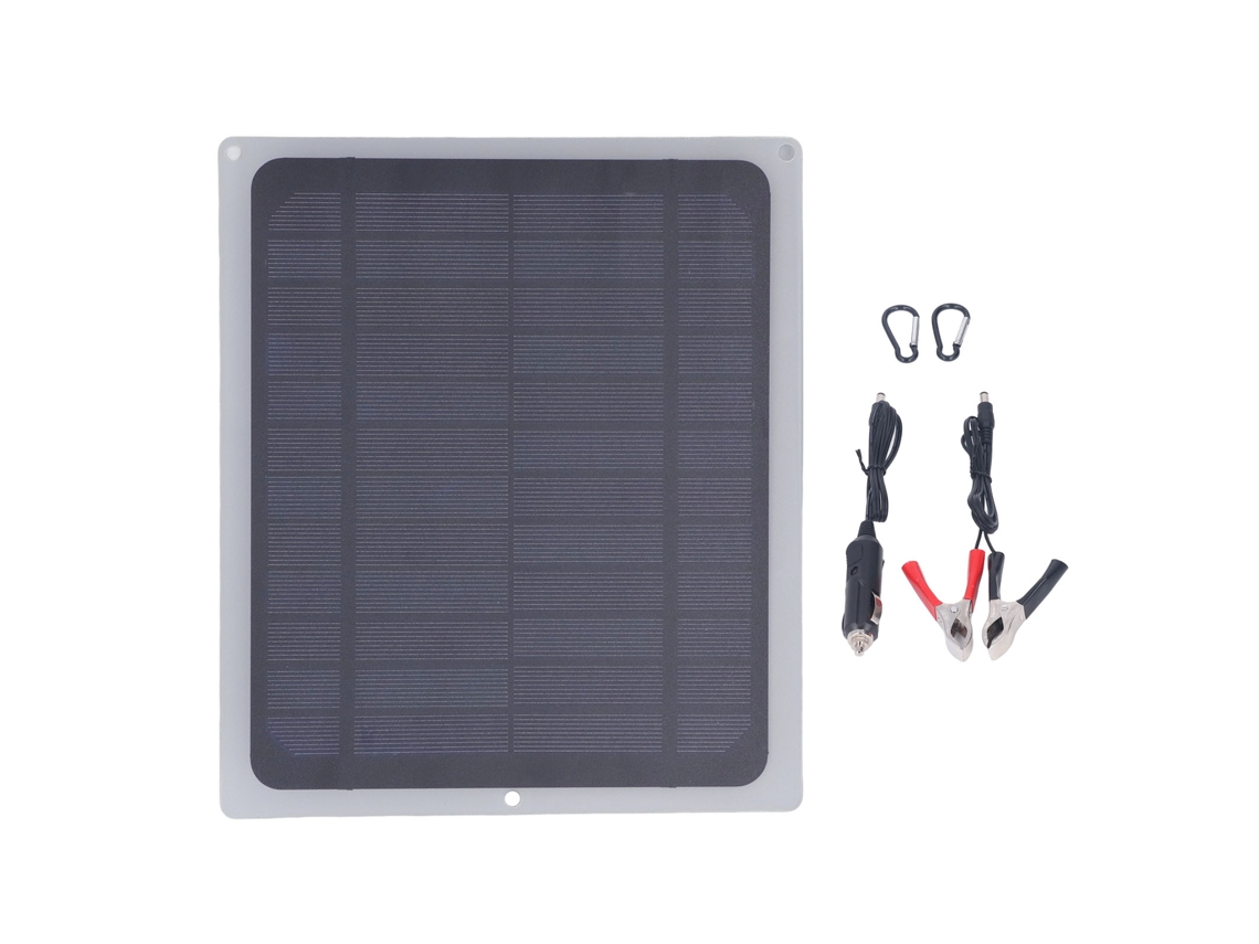 Painel Solar Mini 12v 10w Monocristalino À Prova D'água com Usb Carregador para Celular Outdoor S/MARCA
