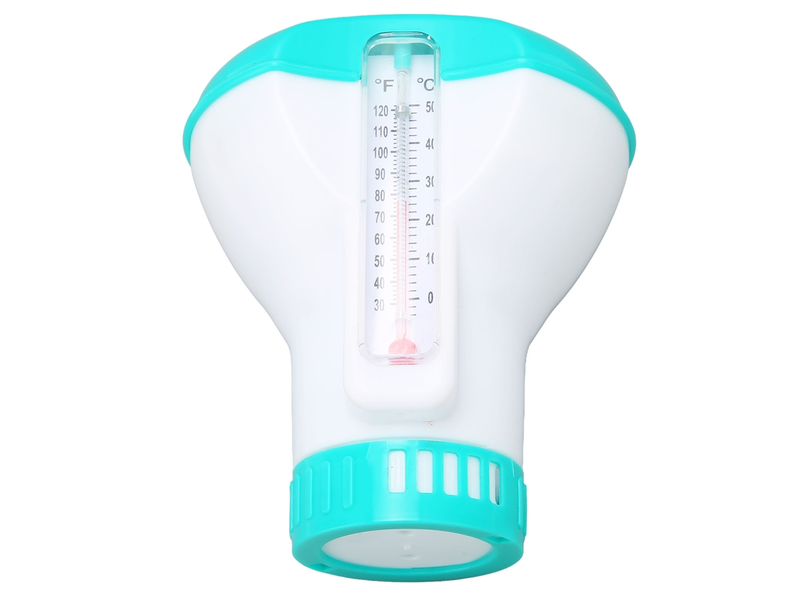 Dispenser Químico Para Piscina Com Termômetro Azul Lago