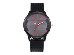 Relógio de quartzo casual masculino Zhoulianfa com pulseira de silicone (ponteiros vermelhos)
