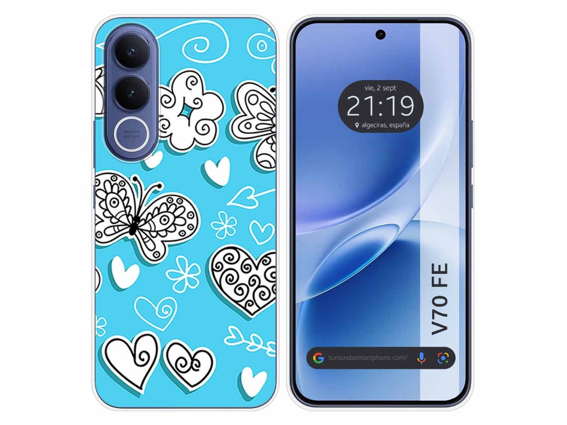 Capa Tumundosmartphone De Silicone Para Vivo V70 Fe Com Estampa De Borboleta