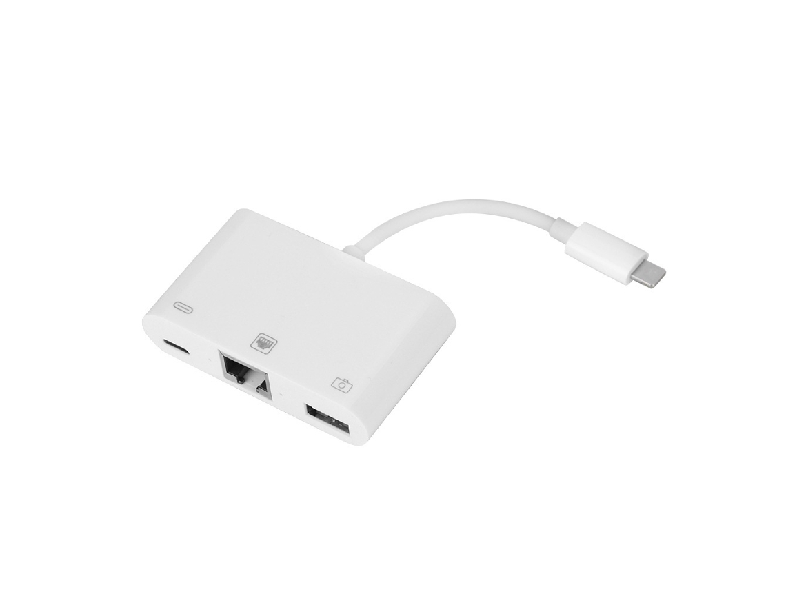 Adaptador de Rede EOOCOO (dispositivo Apple para Ethernet, Conexão Três em um)
