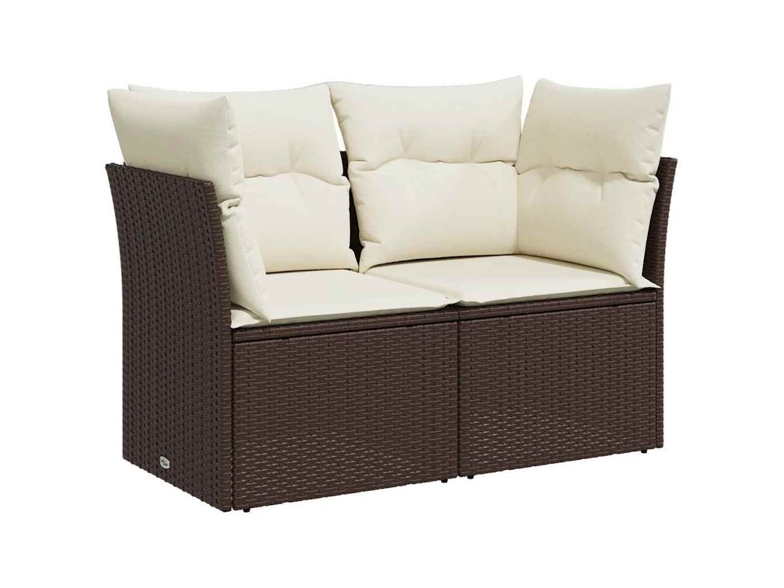 Maison Exclusive - Sofá De Jardim Com Almofadões 2 Lugares Vime Pe Castanho