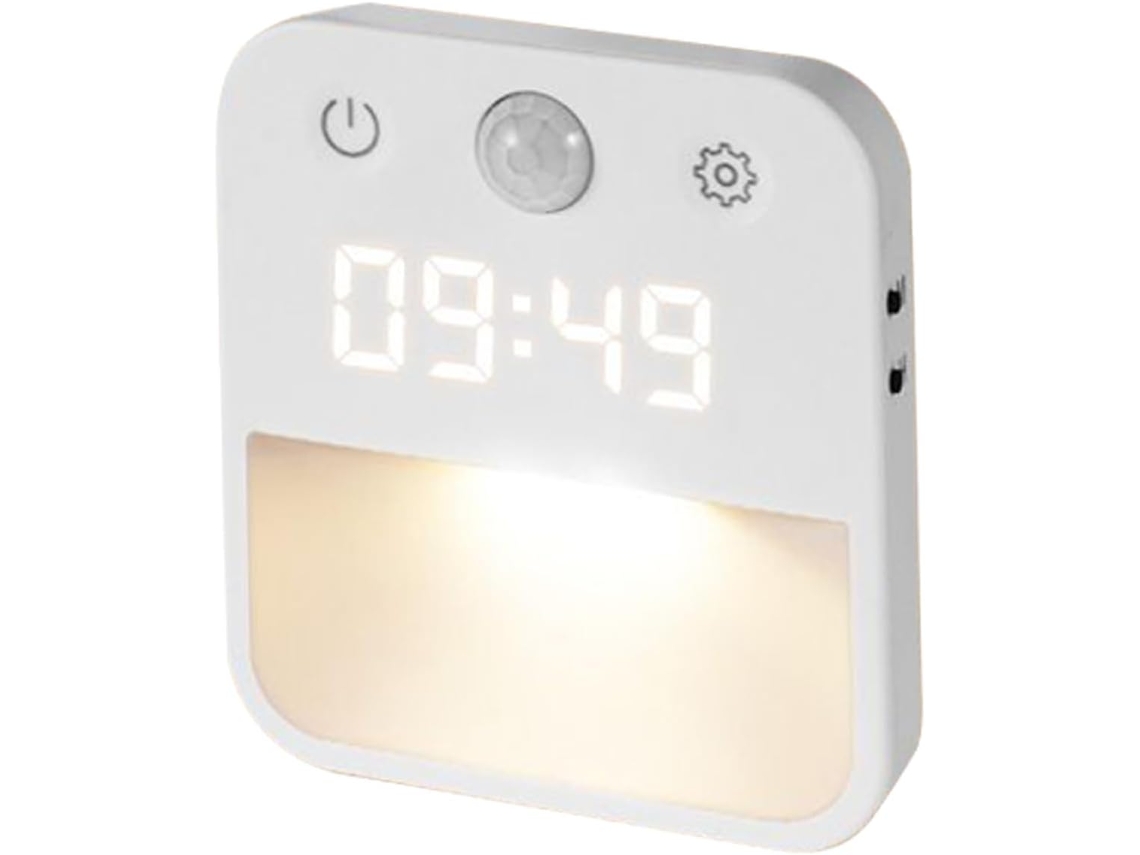 Luz Noturna Genérica Com Sensor De Movimento E Relógio Integrado.