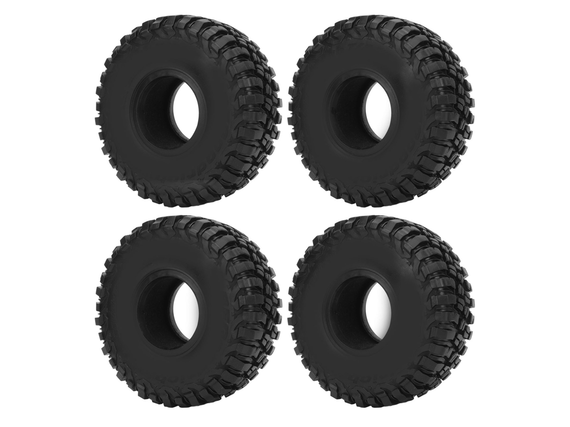 4unidades Pneus De Borracha Para Trator Rc 1,9 Polegadas Compatíveis Com Veículo Scx10 1/10