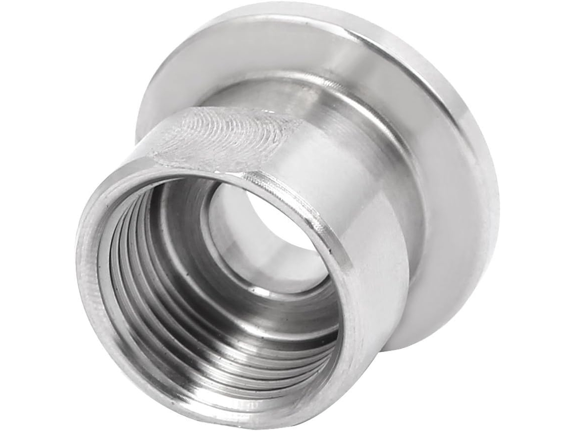 Adaptador de Flange para Vácuo Kf16 em Aço Inoxidável 304 com Rosca Fêmea M20 CHABERLU
