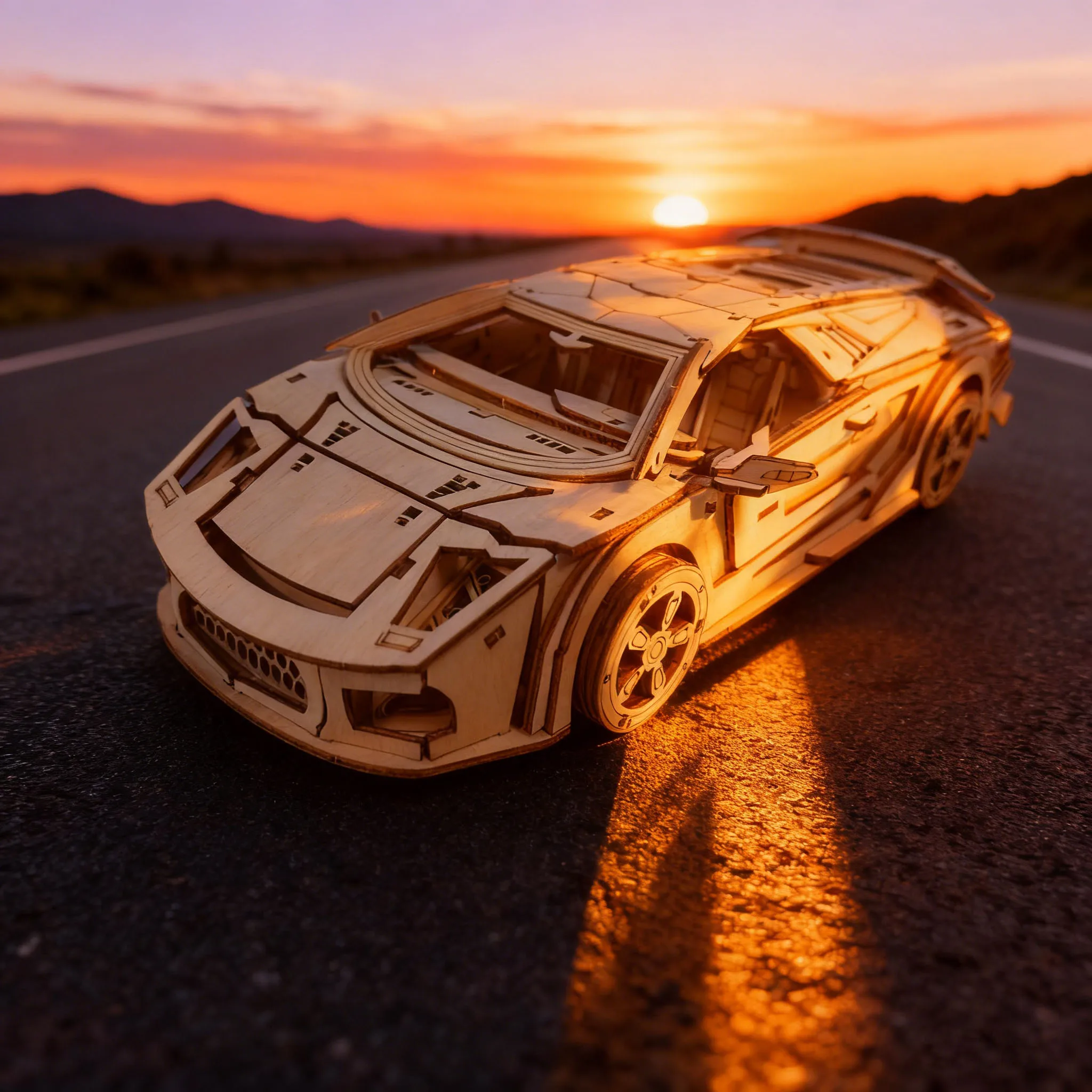 Quebra cabeça 3d de Madeira em Formato de Carro, Kit de Montagem para Diversão Garantida. MDUG