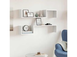 Vidaxl Estantes De Parede 2 Pcs 100x15x20 Cm Derivados Madeira Branco