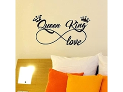 Adesivos de parede românticos para cama de casal, estilo "amor ilimitado", em vinil, para quarto ou sala de estar. Mural de parede em estilo art déco, 57x80cm.