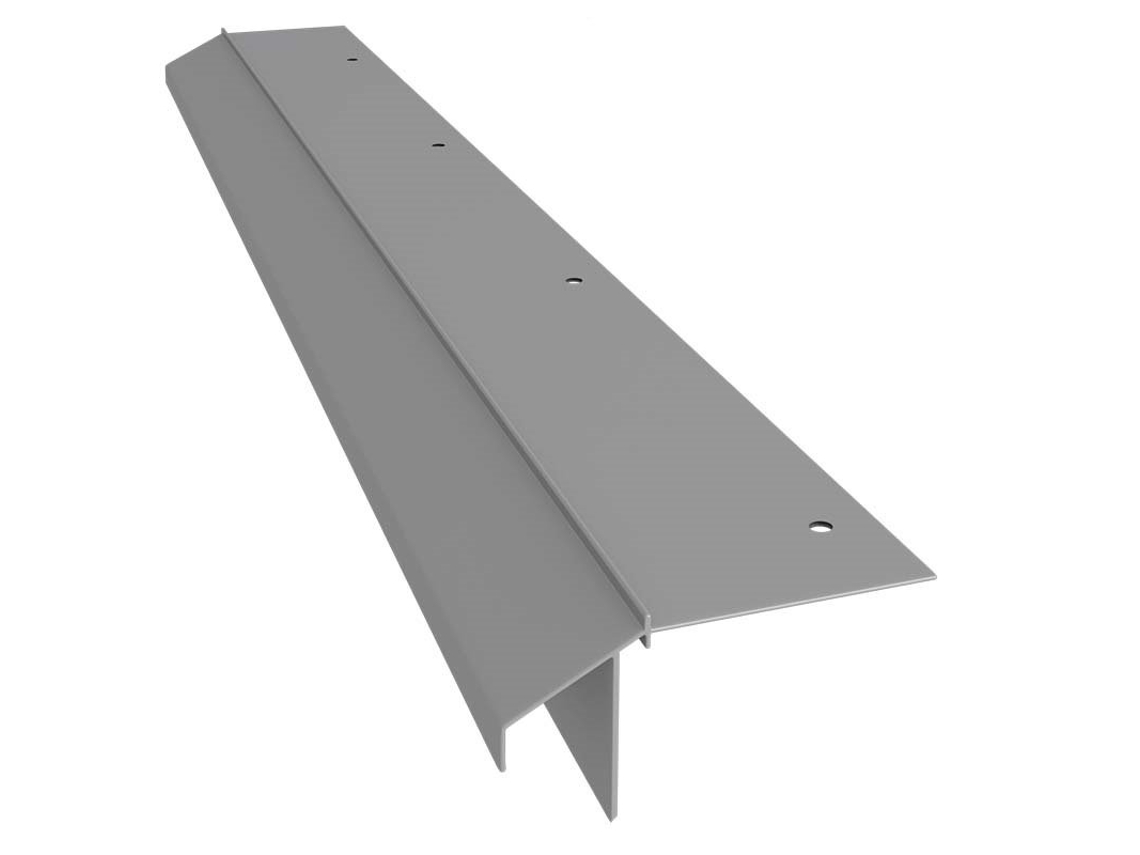Perfil RENOPLAST de Beiral de Alumínio K10R 200Cm Cinza Acabamento de Terraço Piso de Resina Sistemas de Drenagem de Água