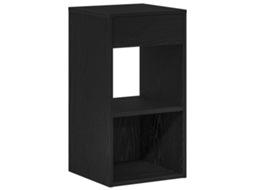 Bedside Cabinet, Bedside Cabinets Vidaxl Preto Madeira Processada (n/a)