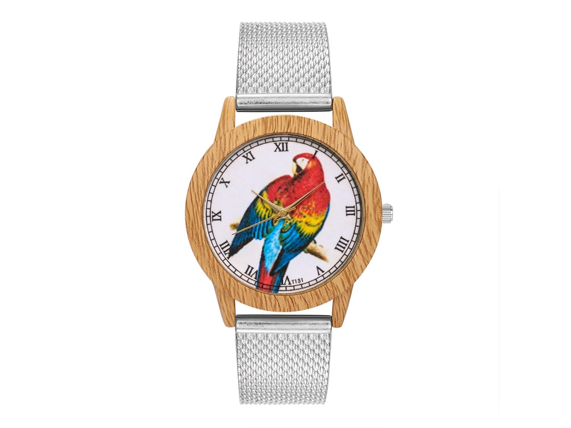 Reloj Unisex Zhoulianfa Dial Redondo Correa Malla Cuarzo Analógico Plata