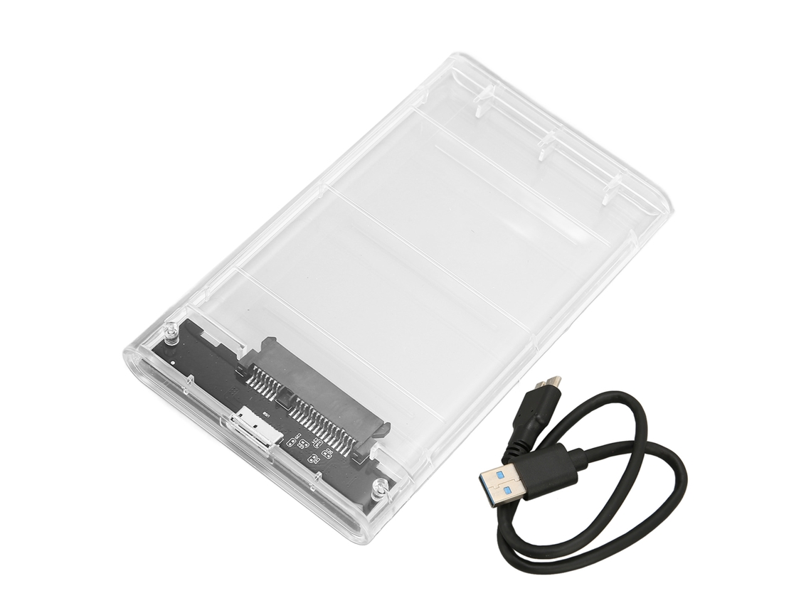 Caixa Externa Para Hd/ssd 2,5 Polegadas, 5gbps, Resistente A Arranhões, Transparente Luz Dourada